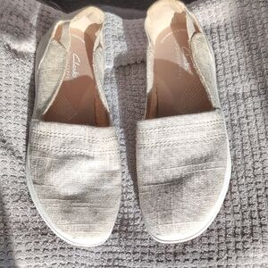 Clarks Women's Cream Slip-On Shoes